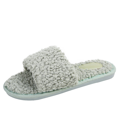 Lamp Wool Slipper Fur Slides For Women Furry Sandals