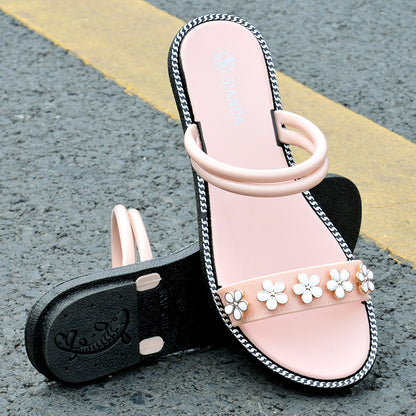 Women Slide Sandals Flower Fashion Cute Ladies Slippers