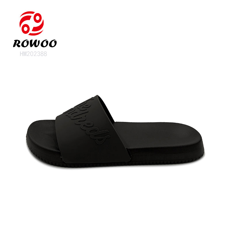 Factory Directly Wholesale beach PU soft men slipper custom logo slide