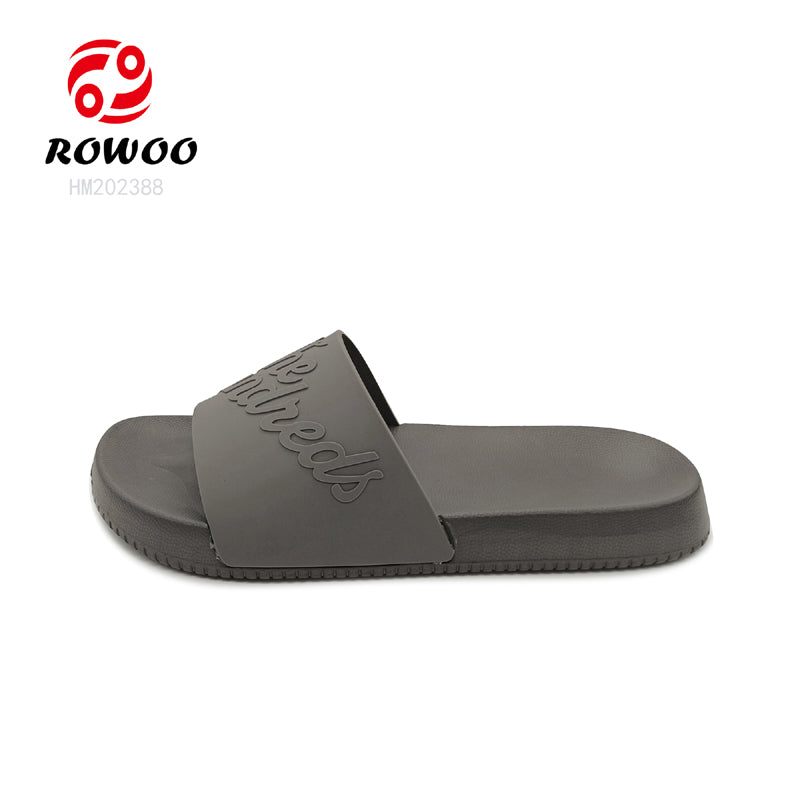 Factory Directly Wholesale beach PU soft men slipper custom logo slide