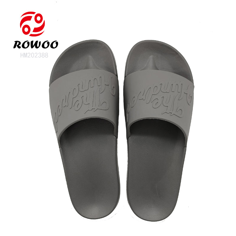 Factory Directly Wholesale beach PU soft men slipper custom logo slide