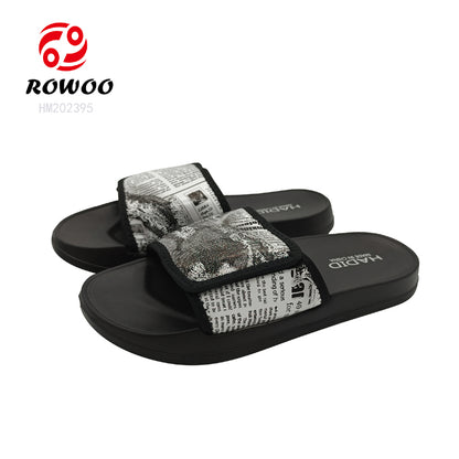 Wholesale Daily use men Custom Logo slide sandals plastic slippers men outdoor Adjustable slippers