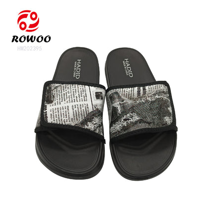 Wholesale Daily use men Custom Logo slide sandals plastic slippers men outdoor Adjustable slippers