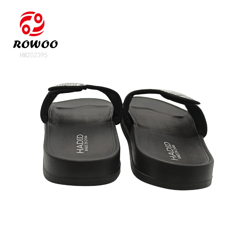 Wholesale Daily use men Custom Logo slide sandals plastic slippers men outdoor Adjustable slippers