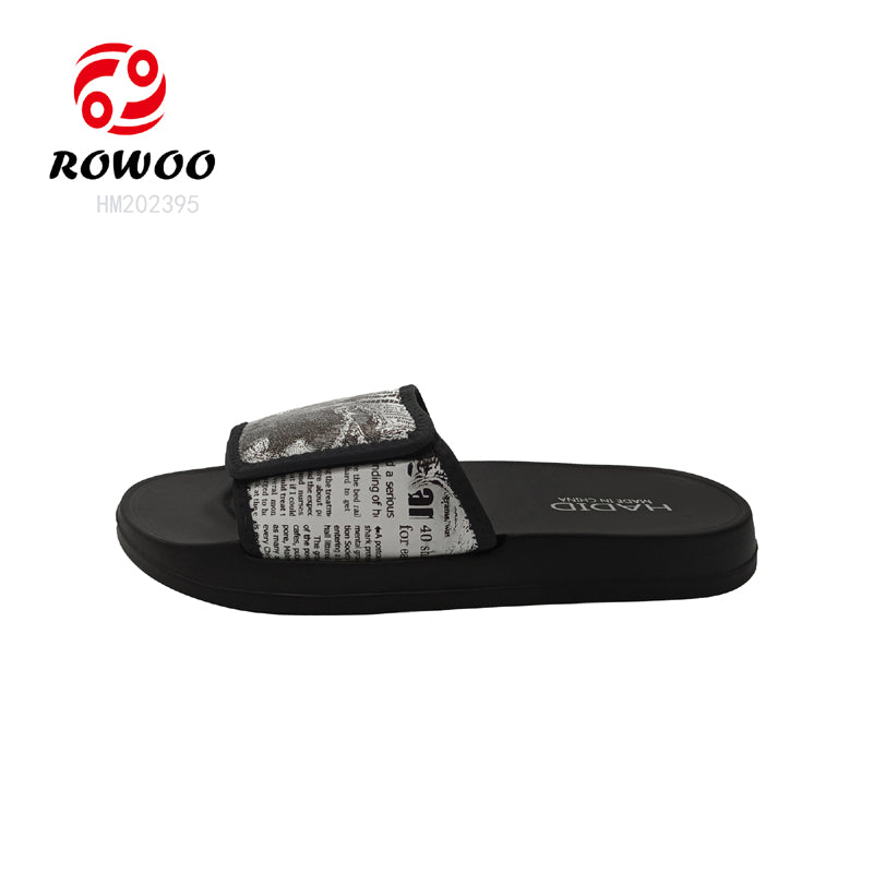 Wholesale Daily use men Custom Logo slide sandals plastic slippers men outdoor Adjustable slippers