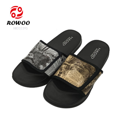 Wholesale Daily use men Custom Logo slide sandals plastic slippers men outdoor Adjustable slippers