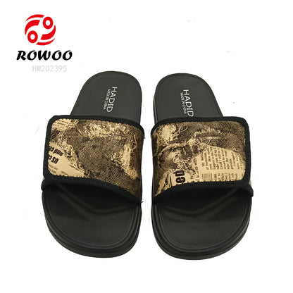 Wholesale Daily use men Custom Logo slide sandals plastic slippers men outdoor Adjustable slippers