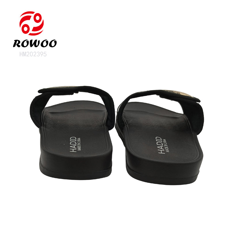 Wholesale Daily use men Custom Logo slide sandals plastic slippers men outdoor Adjustable slippers