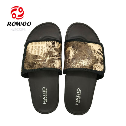 Wholesale Daily use men Custom Logo slide sandals plastic slippers men outdoor Adjustable slippers