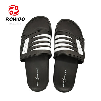 Wholesales Custom Logo PVC Non-slip adjustable strap Men Slipper Thick Sole Slides Sandals