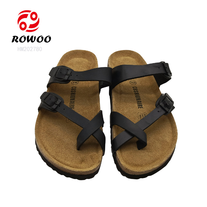 2023 New Style Pu sandals for women men EVA Sole Cork flat slippers shoes