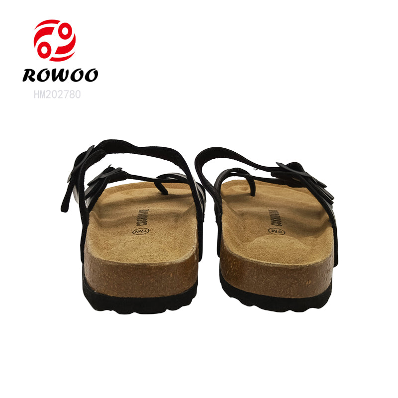 2023 New Style Pu sandals for women men EVA Sole Cork flat slippers shoes