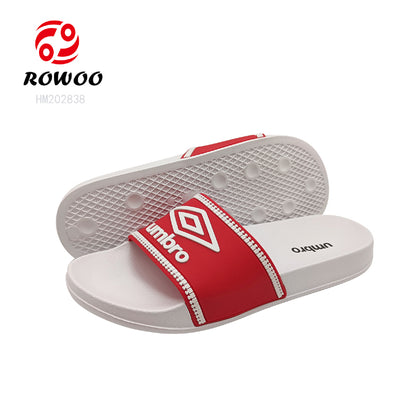 Custom logo black white slide slipper sport lightweight sandals