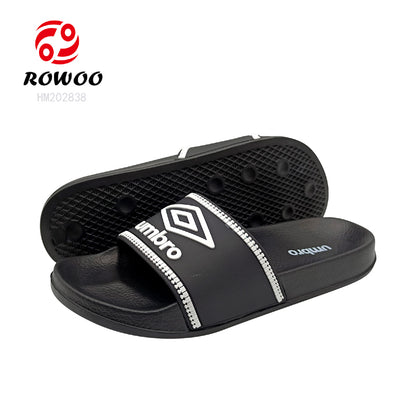 Custom logo black white slide slipper sport lightweight sandals