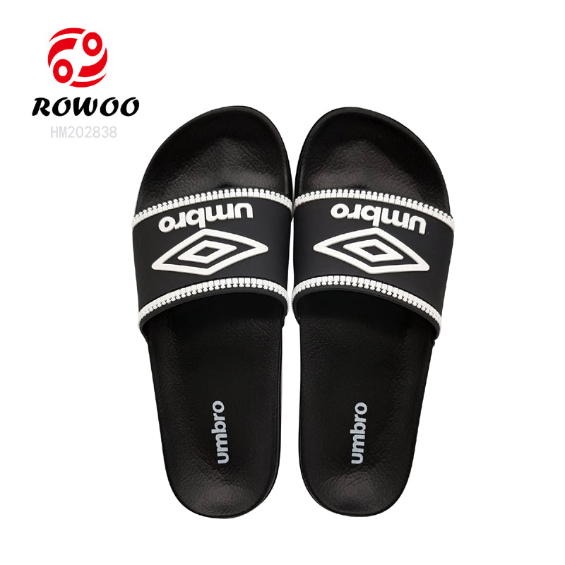 Custom logo black white slide slipper sport lightweight sandals