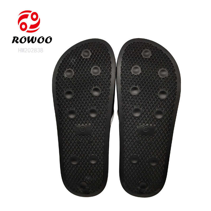 Custom logo black white slide slipper sport lightweight sandals