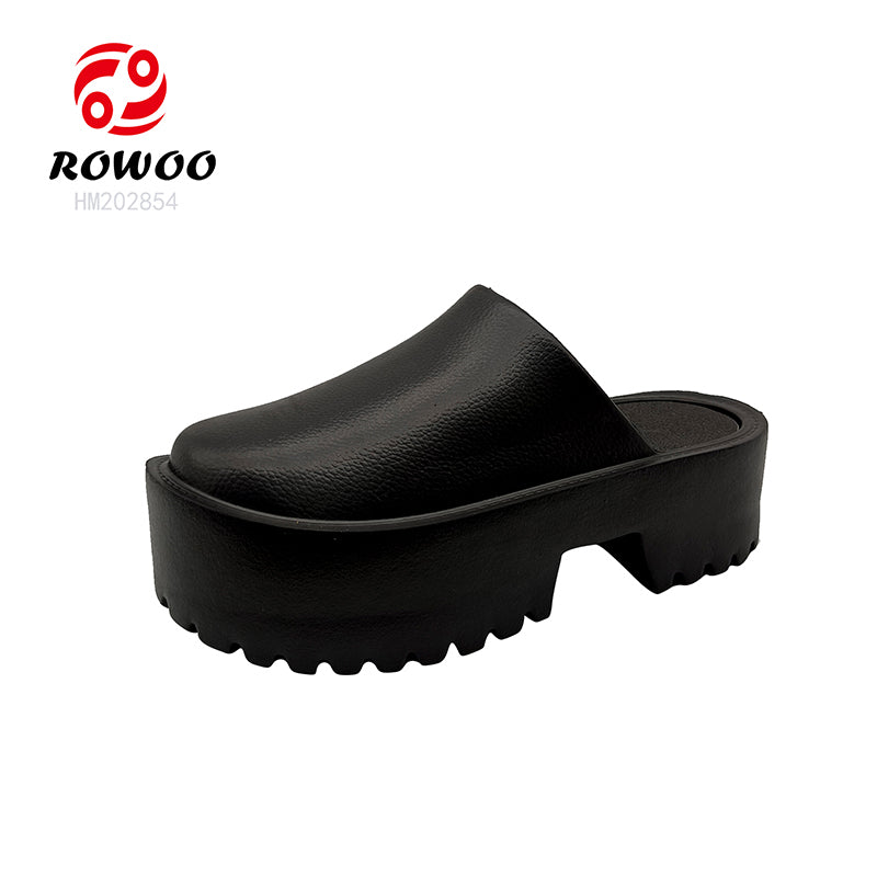 New Design Ladies High Heel Sandals Wedge Thick Bottom Slipper Sandals Winter Home Outdoor Slipper Shoes