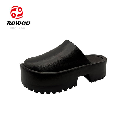 New Design Ladies High Heel Sandals Wedge Thick Bottom Slipper Sandals Winter Home Outdoor Slipper Shoes