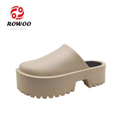 New Design Ladies High Heel Sandals Wedge Thick Bottom Slipper Sandals Winter Home Outdoor Slipper Shoes