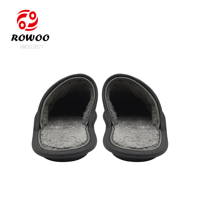 Unisex Fur Clogs Indoor Mules Winter Warm House Men Slippers