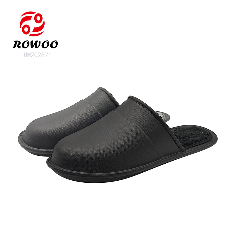 Unisex Fur Clogs Indoor Mules Winter Warm House Men Slippers