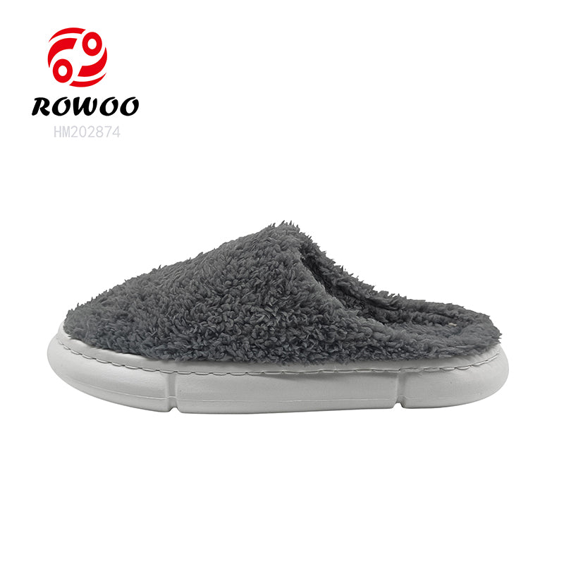 Custom new cotton slippers men winter comfort leisure home non-slip