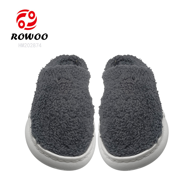 Custom new cotton slippers men winter comfort leisure home non-slip