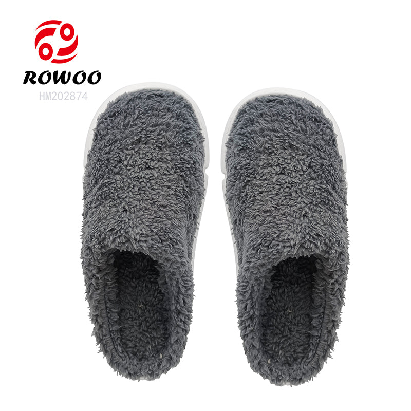 Custom new cotton slippers men winter comfort leisure home non-slip