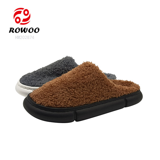 Custom new cotton slippers men winter comfort leisure home non-slip