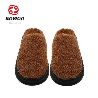 Custom new cotton slippers men winter comfort leisure home non-slip