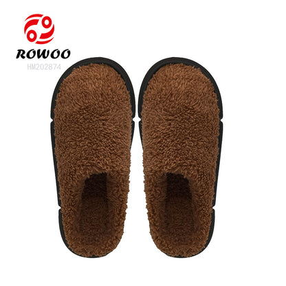 Custom new cotton slippers men winter comfort leisure home non-slip