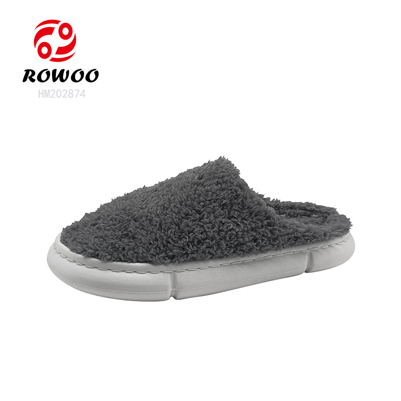 Custom new cotton slippers men winter comfort leisure home non-slip