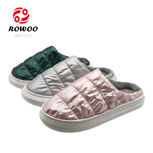 Waterproof Women Customized warm shoes Indoor cozy bedroom plush slippers