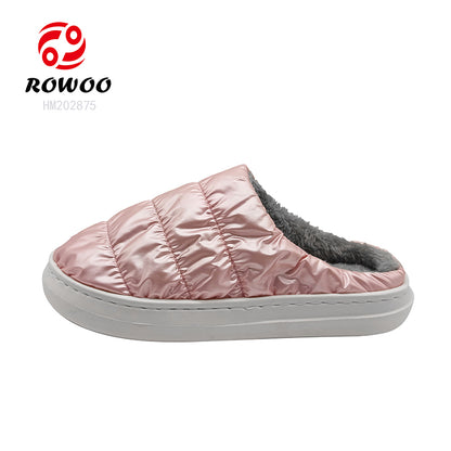 Waterproof Women Customized warm shoes Indoor cozy bedroom plush slippers