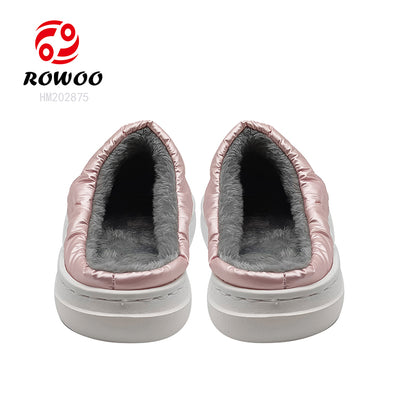 Waterproof Women Customized warm shoes Indoor cozy bedroom plush slippers