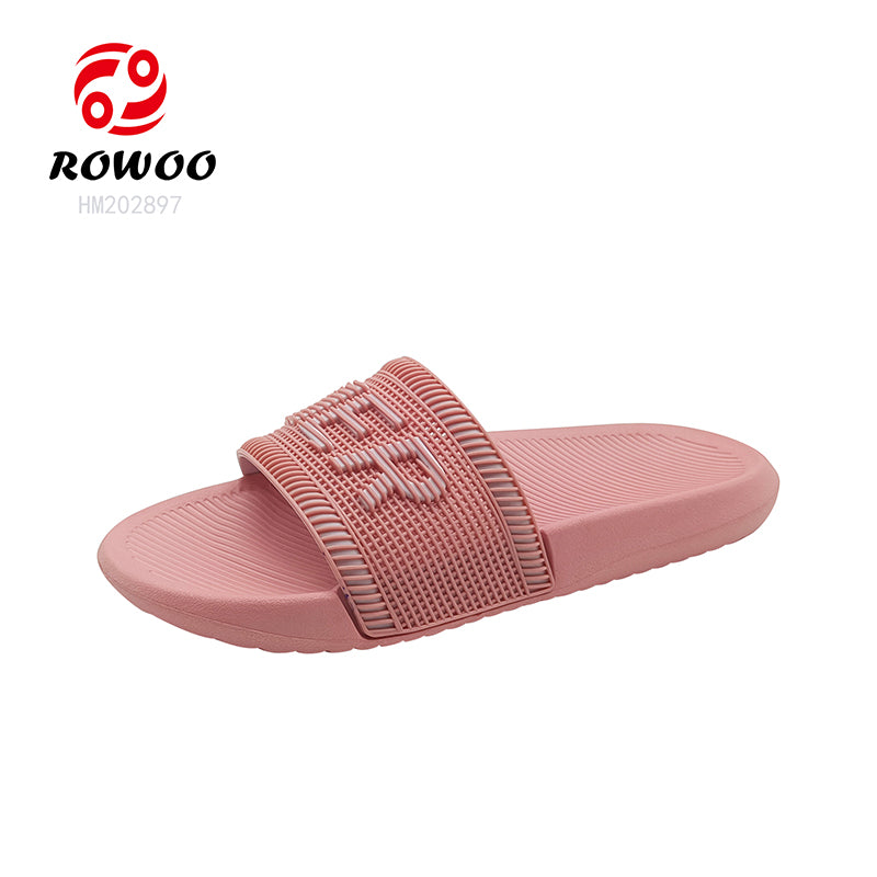 Pink Ladies EVA Slides Sandals Embossed Logo Women Slides Sandals Factory Whiole Sale Price