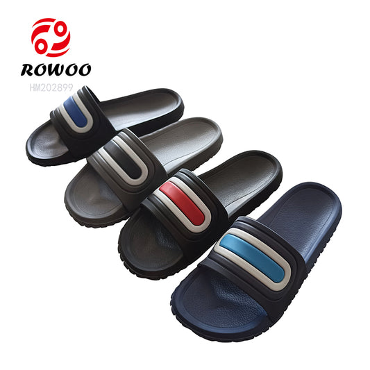 Striped Slides Sandal Wholesale EVA Slipper Shoes Factory Custom Logo Shower Slipper Shoes