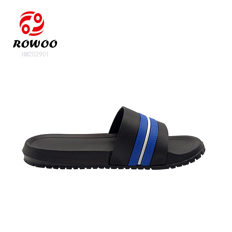 Wholesale Customizable Mens EVA Slippers Pool Slides Black