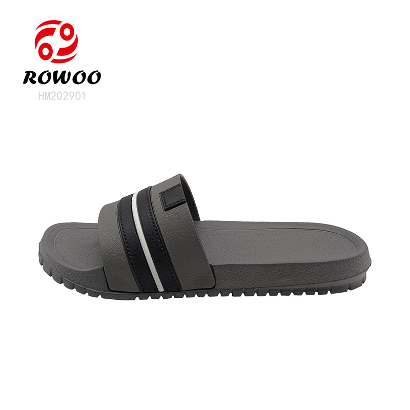 Wholesale Customizable Mens EVA Slippers Pool Slides Black