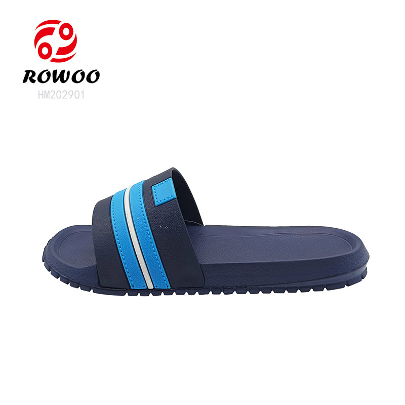 Wholesale Customizable Mens EVA Slippers Pool Slides Black