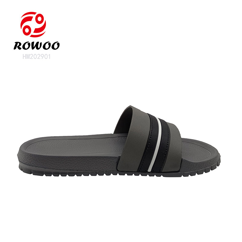 Wholesale Customizable Mens EVA Slippers Pool Slides Black