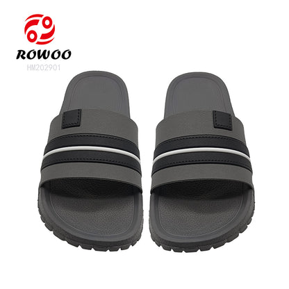 Wholesale Customizable Mens EVA Slippers Pool Slides Black