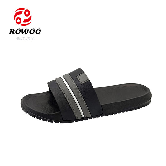 Wholesale Customizable Mens EVA Slippers Pool Slides Black