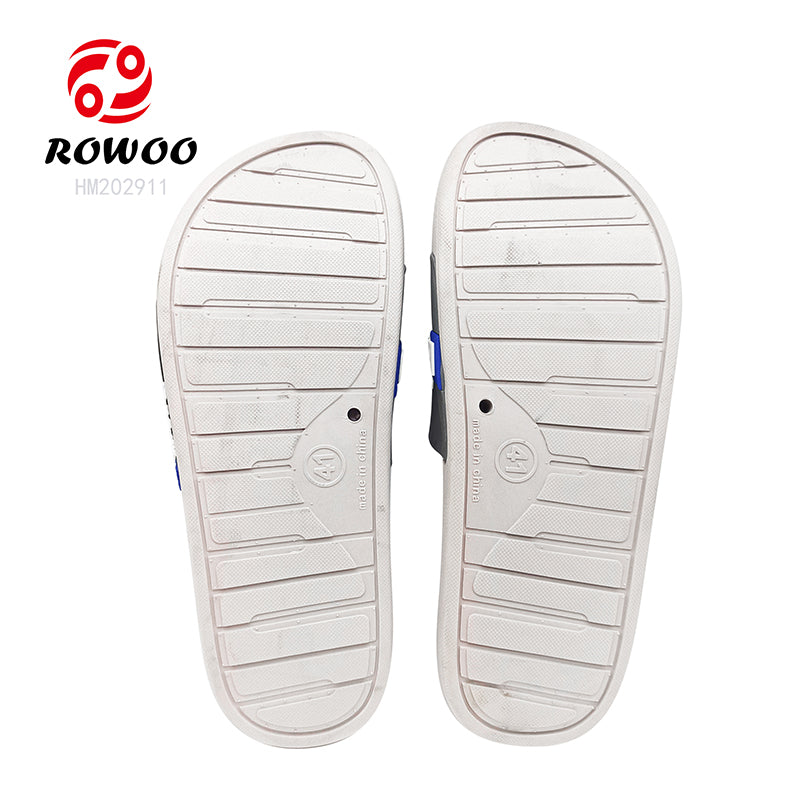 Wholesale OEM Custom Black Blue Slides Footwear Sandal PVC Logo Slippers Men Plain Slippers