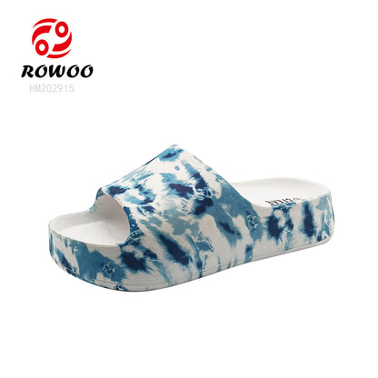 EVA Summer Platform Camouflage Color Slide Non-slip Indoor Sandals Home Slippers For Women