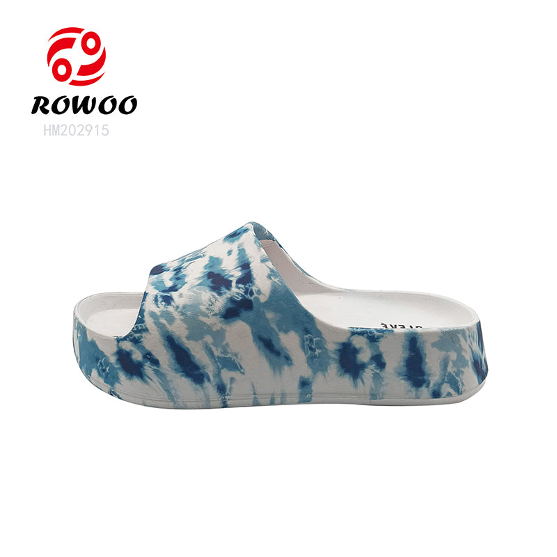 EVA Summer Platform Camouflage Color Slide Non-slip Indoor Sandals Home Slippers For Women