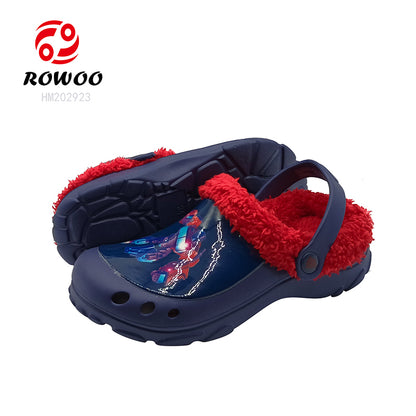 Wholesale Custom Slide Sandals Home Warm Shoes Kids Waterproof Lightweight EVA Fur Clogs