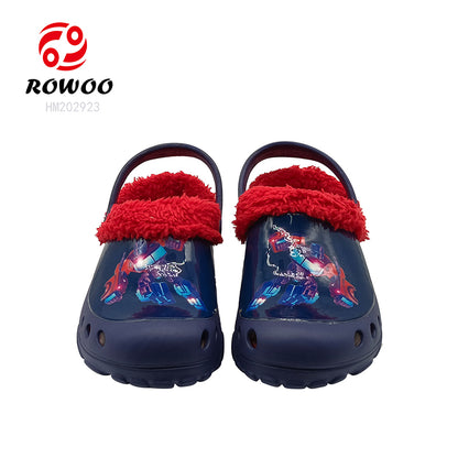 Wholesale Custom Slide Sandals Home Warm Shoes Kids Waterproof Lightweight EVA Fur Clogs