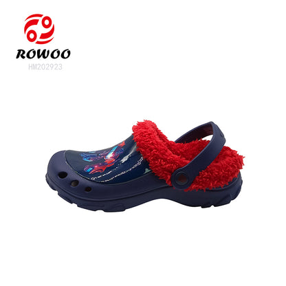 Wholesale Custom Slide Sandals Home Warm Shoes Kids Waterproof Lightweight EVA Fur Clogs