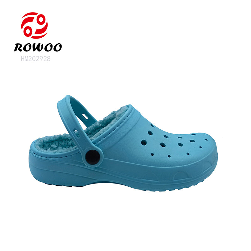 Customized Wholesale unisex winter clogs garden shoes furry